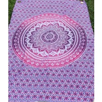 Mandala Tuch * 100% Baumwolle * Nr. 02 pink / weiß